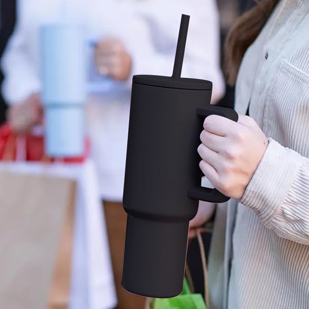 40oz Tumbler Stainless Steel Insulated Cup with Handle and Straw Lid