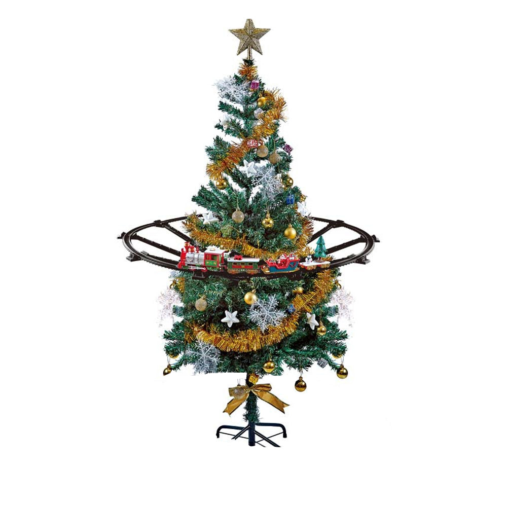 Electric Christmas Tree Train Set Around Tree with Sounds and Lights