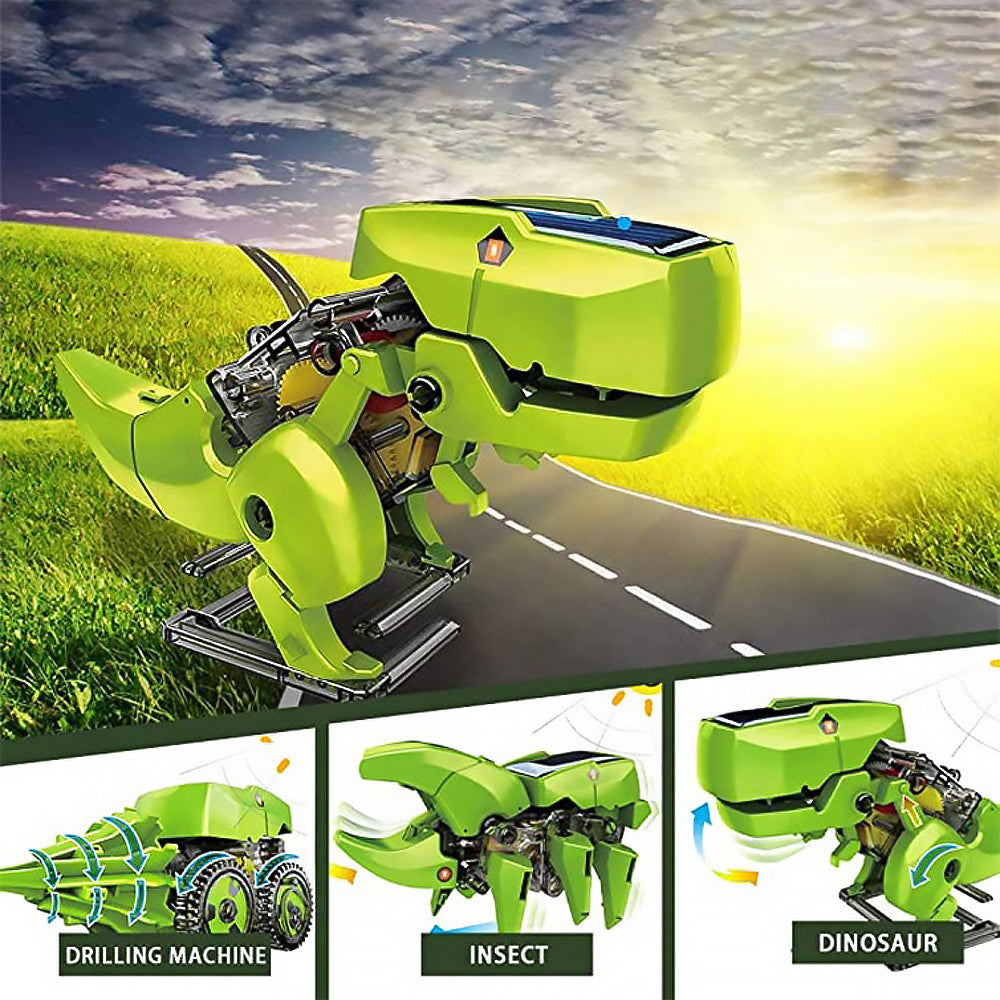 3-in-1 Robot Dinosaur Toys DIY Solar Actuated Robot Kit STEM Building Projects for Kids