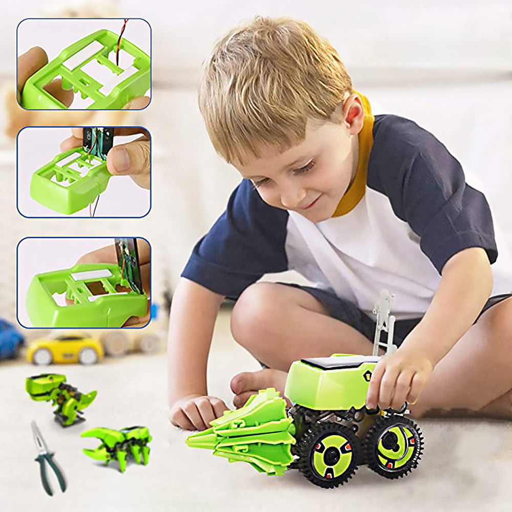3-in-1 Robot Dinosaur Toys DIY Solar Actuated Robot Kit STEM Building Projects for Kids