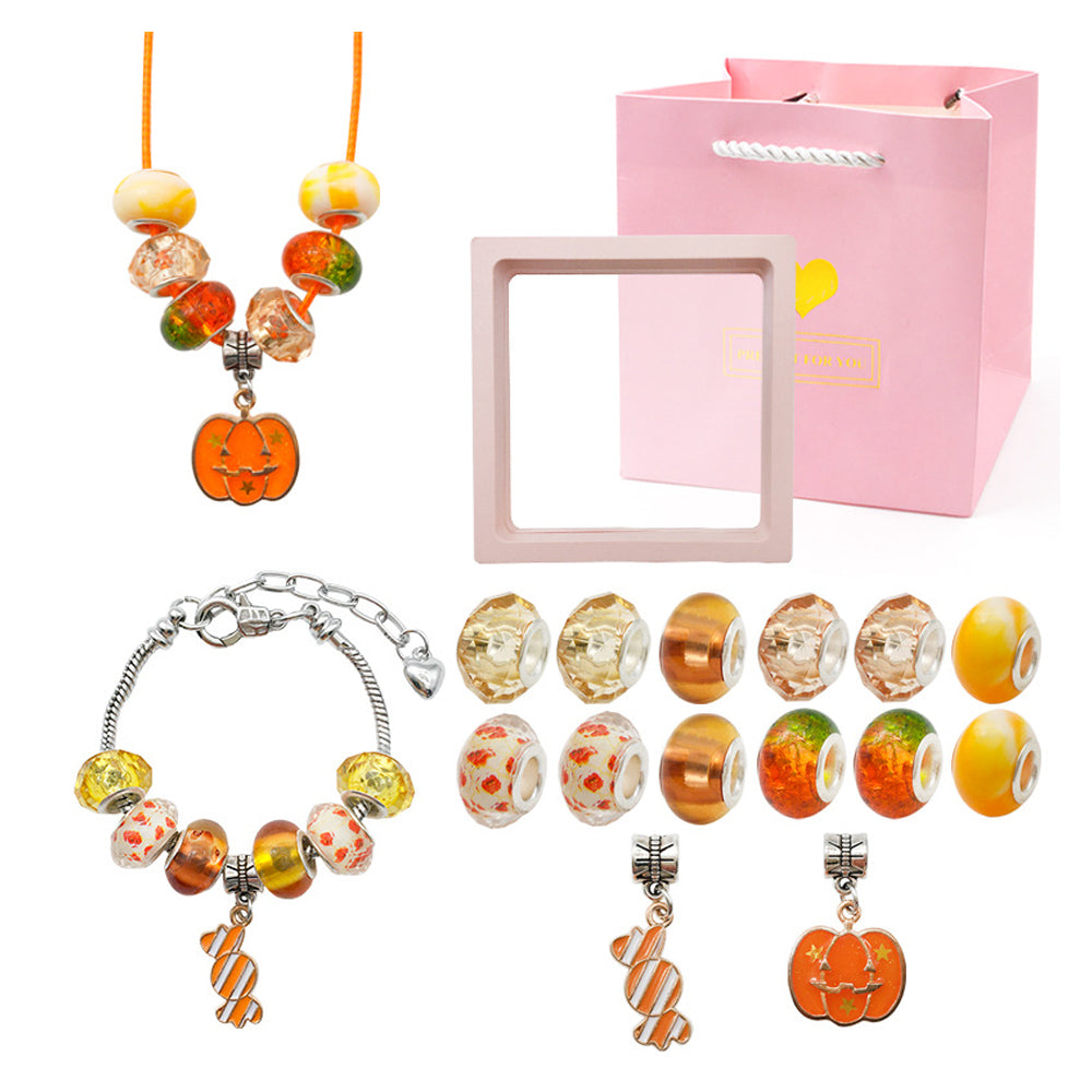 16 Pcs DIY Bracelet Kids Charm Bracelet Making Kit Beads Bracelet DIY Craft