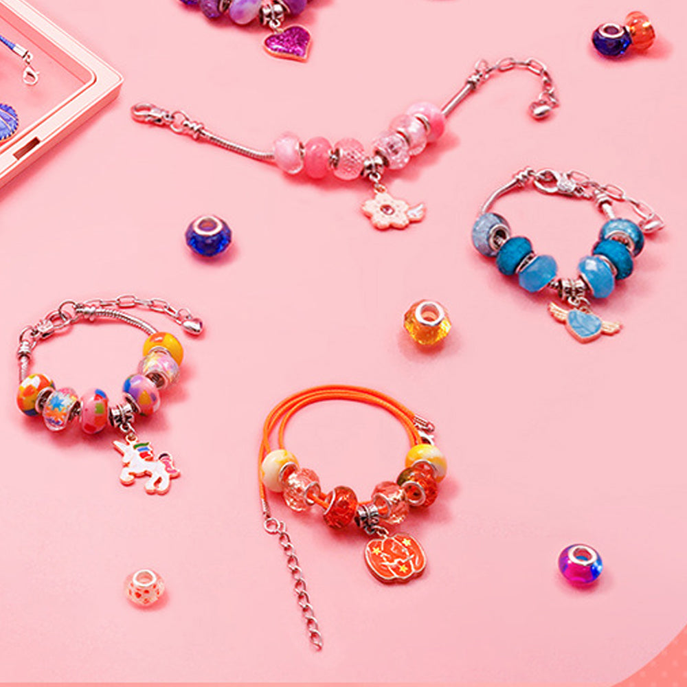 16 Pcs DIY Bracelet Kids Charm Bracelet Making Kit Beads Bracelet DIY Craft