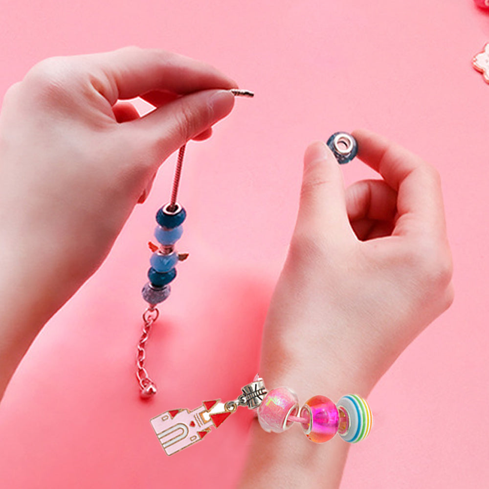 16 Pcs DIY Bracelet Kids Charm Bracelet Making Kit Beads Bracelet DIY Craft