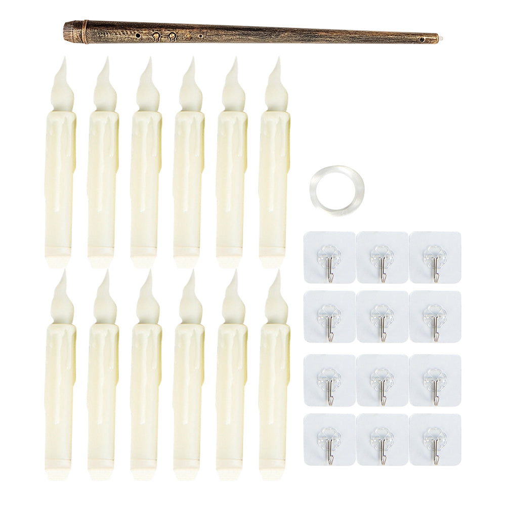 12Pcs LED Floating Candle Lights with Magic Stick Remote