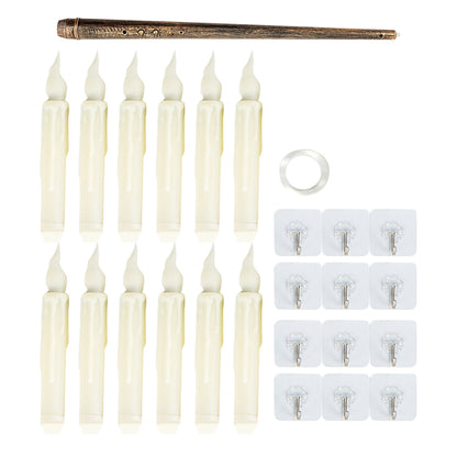 12Pcs LED Floating Candle Lights with Magic Stick Remote