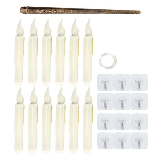 12Pcs LED Floating Candle Lights with Magic Stick Remote