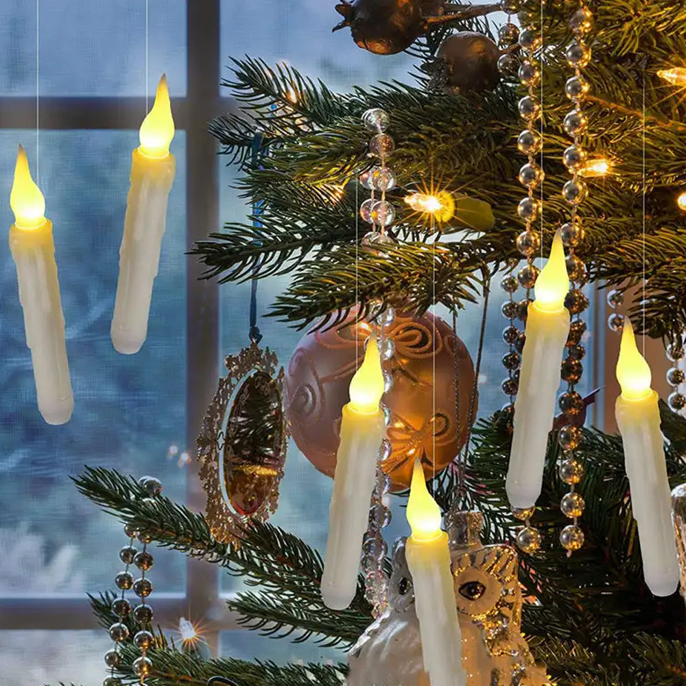 12Pcs LED Floating Candle Lights with Magic Stick Remote