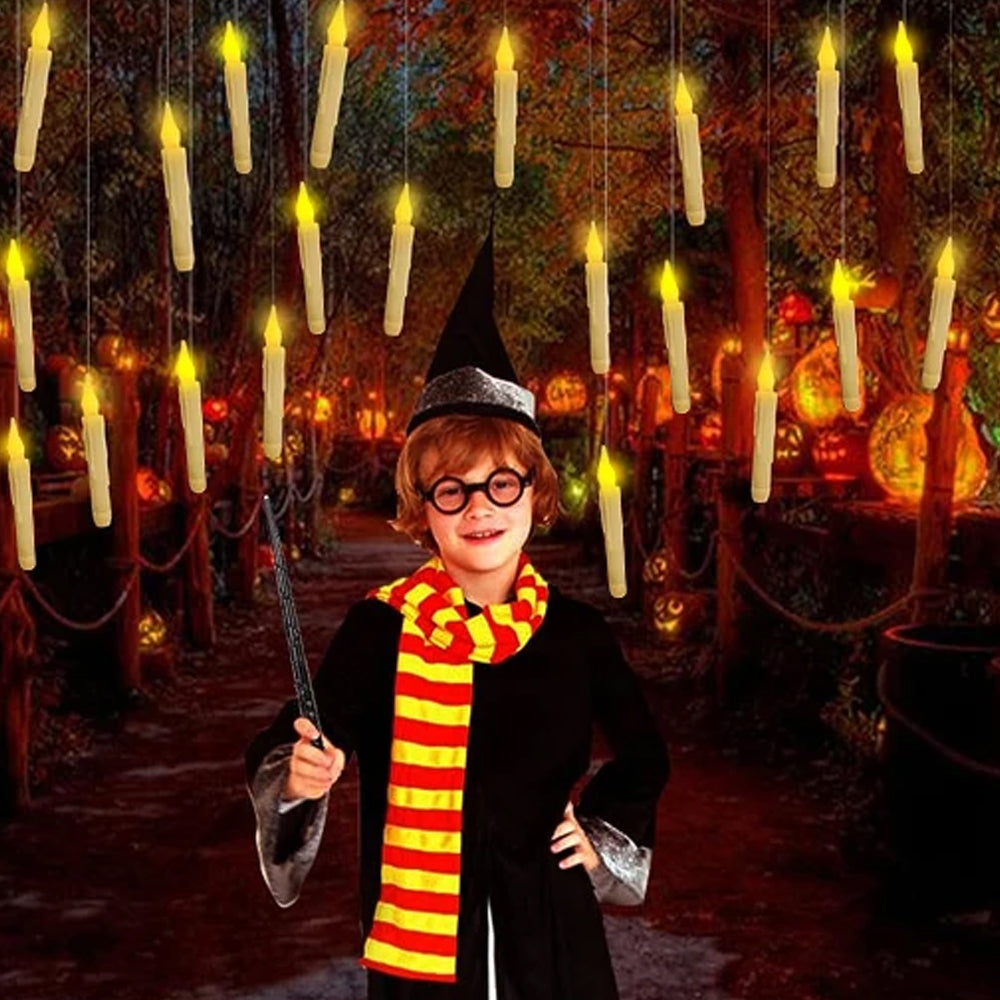 12Pcs LED Floating Candle Lights with Magic Stick Remote
