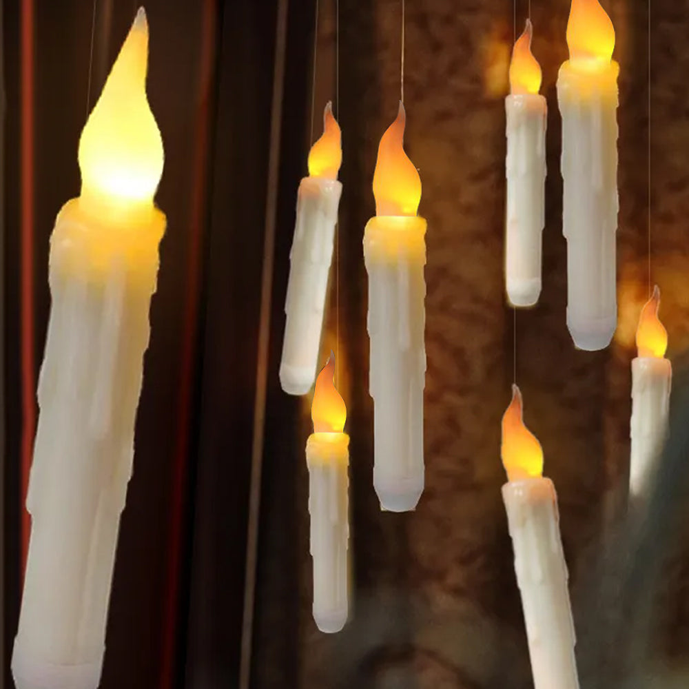 12Pcs LED Floating Candle Lights with Magic Stick Remote