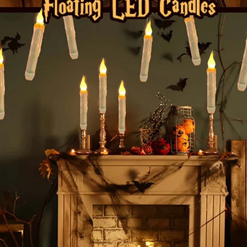 12Pcs LED Floating Candle Lights with Magic Stick Remote