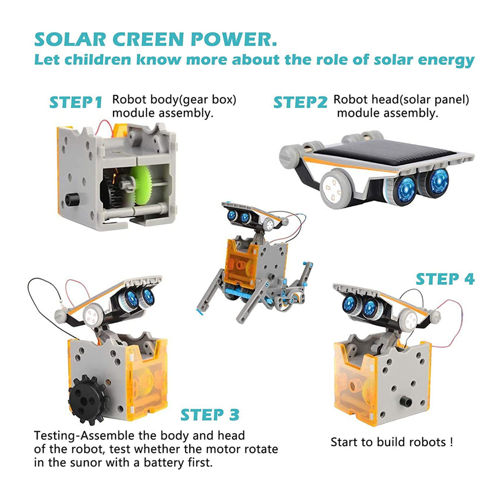 13-in-1 DIY Kids Solar Actuated Robot Kit
