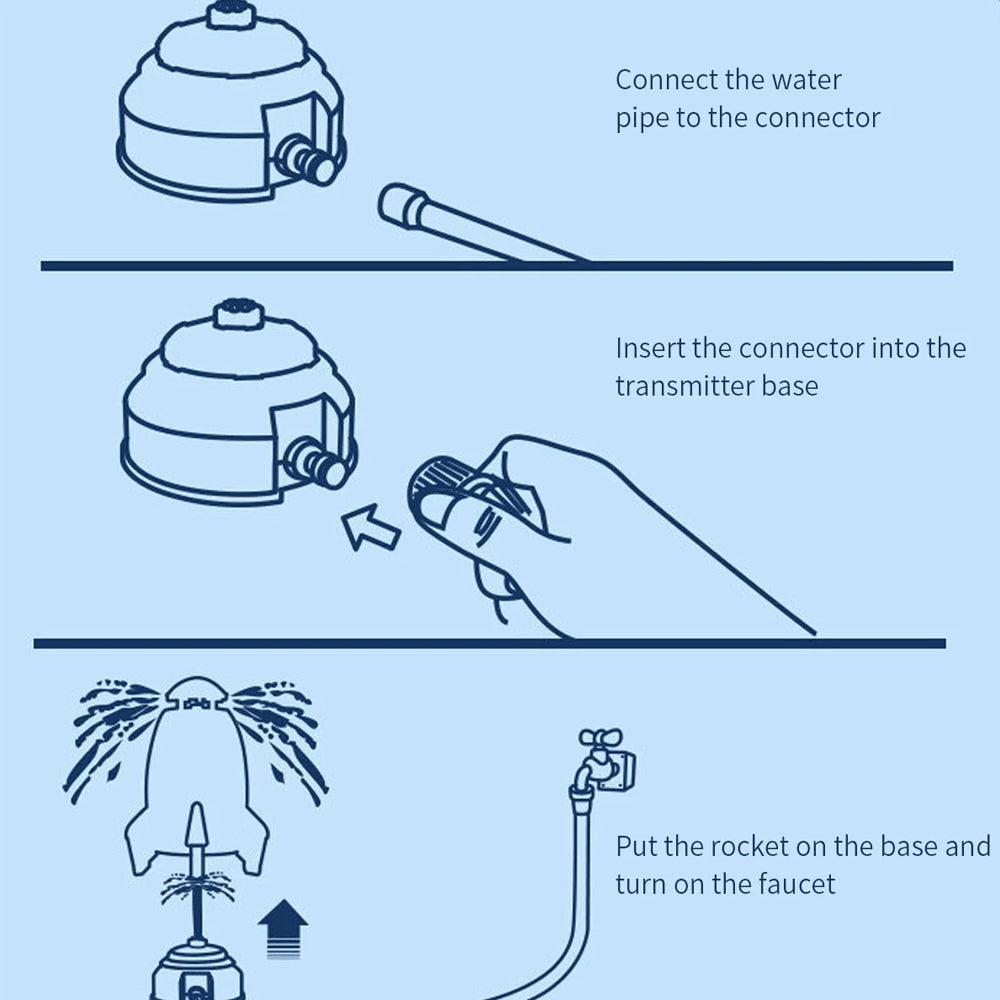 Water Rocket Launcher Water Pressure Lift Sprinkler Toy