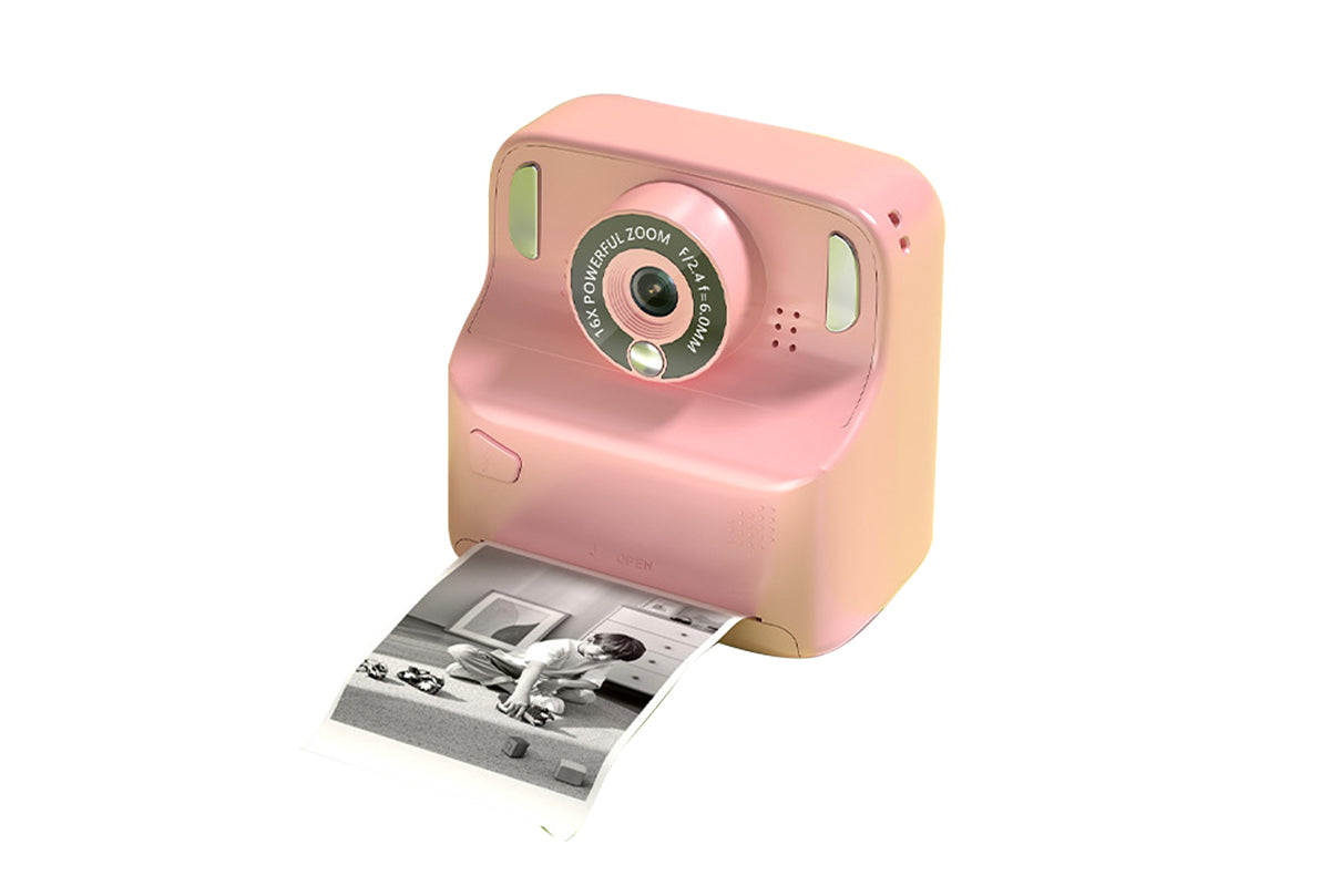 Instant Print Camera Toy with 32GB Memory Card and 5 Rolls Print Paper