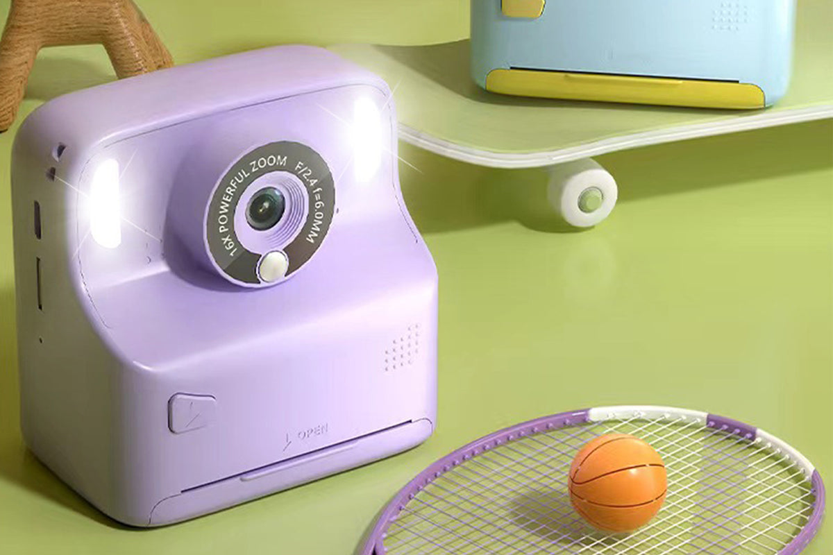 Instant Print Camera Toy with 32GB Memory Card and 5 Rolls Print Paper