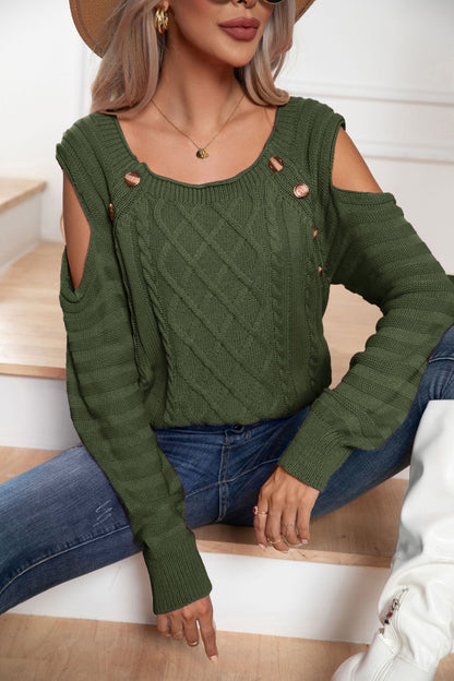Elegant  Crewneck Long Sleeve Knit Pullover Sweater