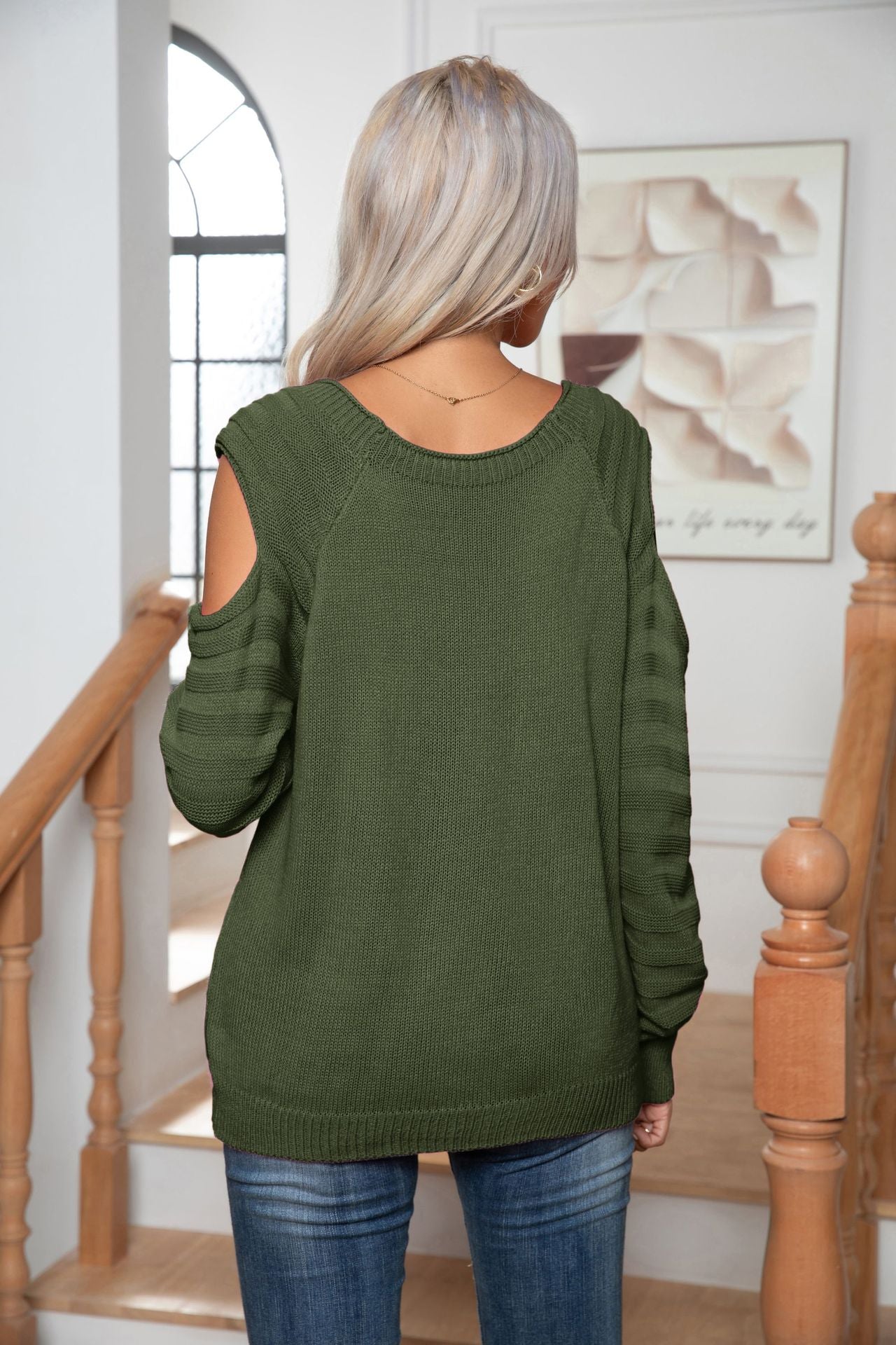 Elegant  Crewneck Long Sleeve Knit Pullover Sweater