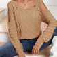 Elegant  Crewneck Long Sleeve Knit Pullover Sweater