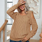 Elegant  Crewneck Long Sleeve Knit Pullover Sweater