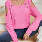 Elegant  Crewneck Long Sleeve Knit Pullover Sweater
