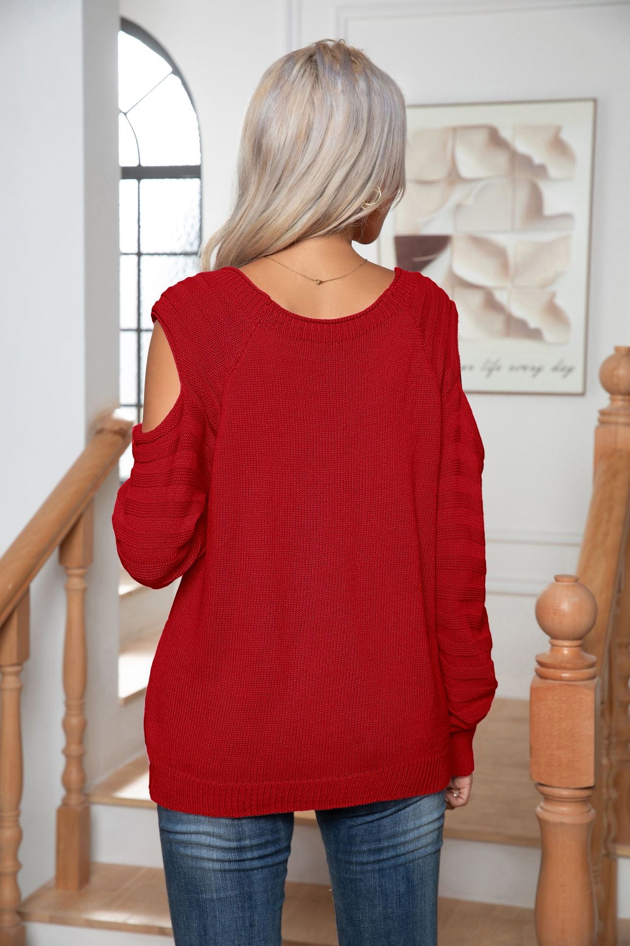 Elegant  Crewneck Long Sleeve Knit Pullover Sweater