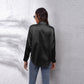 Women's Satin Botton Front Long Sleeve Shirt
