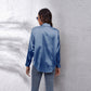 Women's Satin Botton Front Long Sleeve Shirt