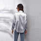 Women's Satin Botton Front Long Sleeve Shirt