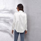 Women's Satin Botton Front Long Sleeve Shirt