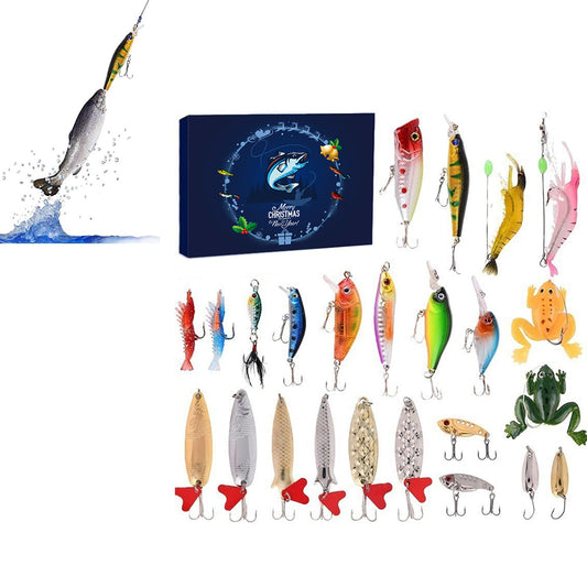 24 Days Fishing Lure Advent Calendar Fishing Baits Set Christmas Countdown