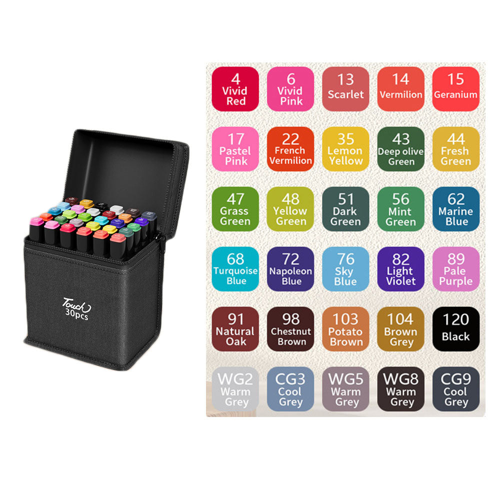 30/60/80-Colours Art Markers Pens Dual Tips Markers Set with Base