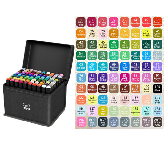 30/60/80-Colours Art Markers Pens Dual Tips Markers Set with Base