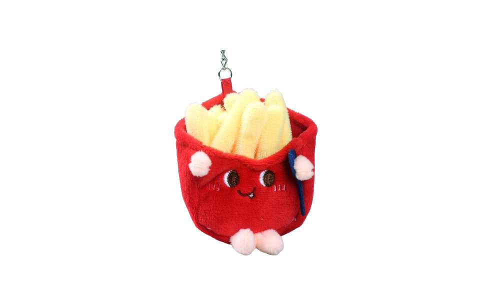 Emotional Support Toy with Expression and Plush Stuffed Fast Food Keychain