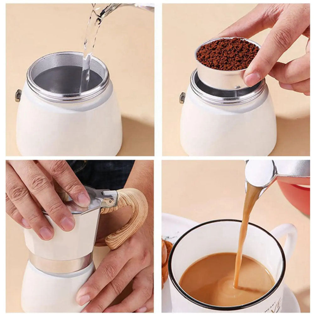 Manual Stovetop Espresso Maker Cuban Coffee Moka Pot