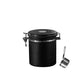 304 Stainless Steel Airtight Coffee Canister with Scoop-Black