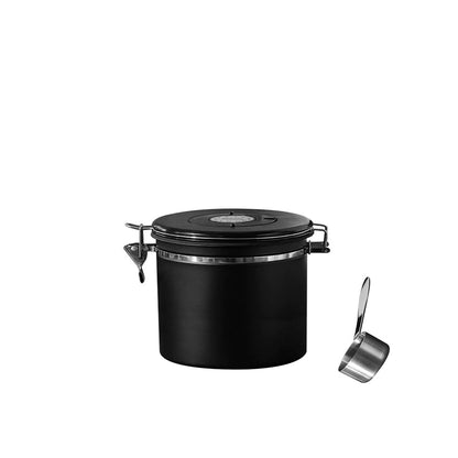 304 Stainless Steel Airtight Coffee Canister with Scoop-Black