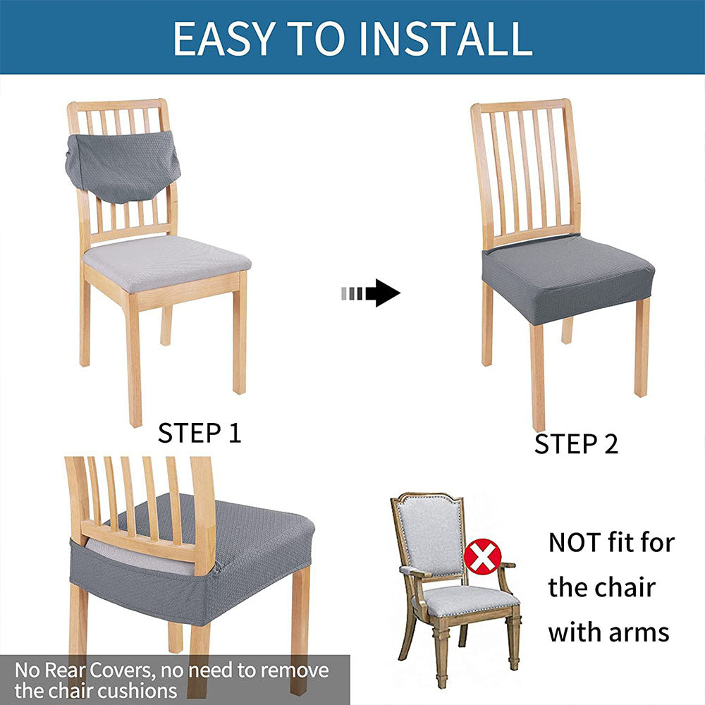 Stretch Jacquard Removable Washable Chair Seat Slipcovers Protector