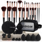 47Pcs Makeup Brushes Powder Puff Cleaning Pad Set with Bag