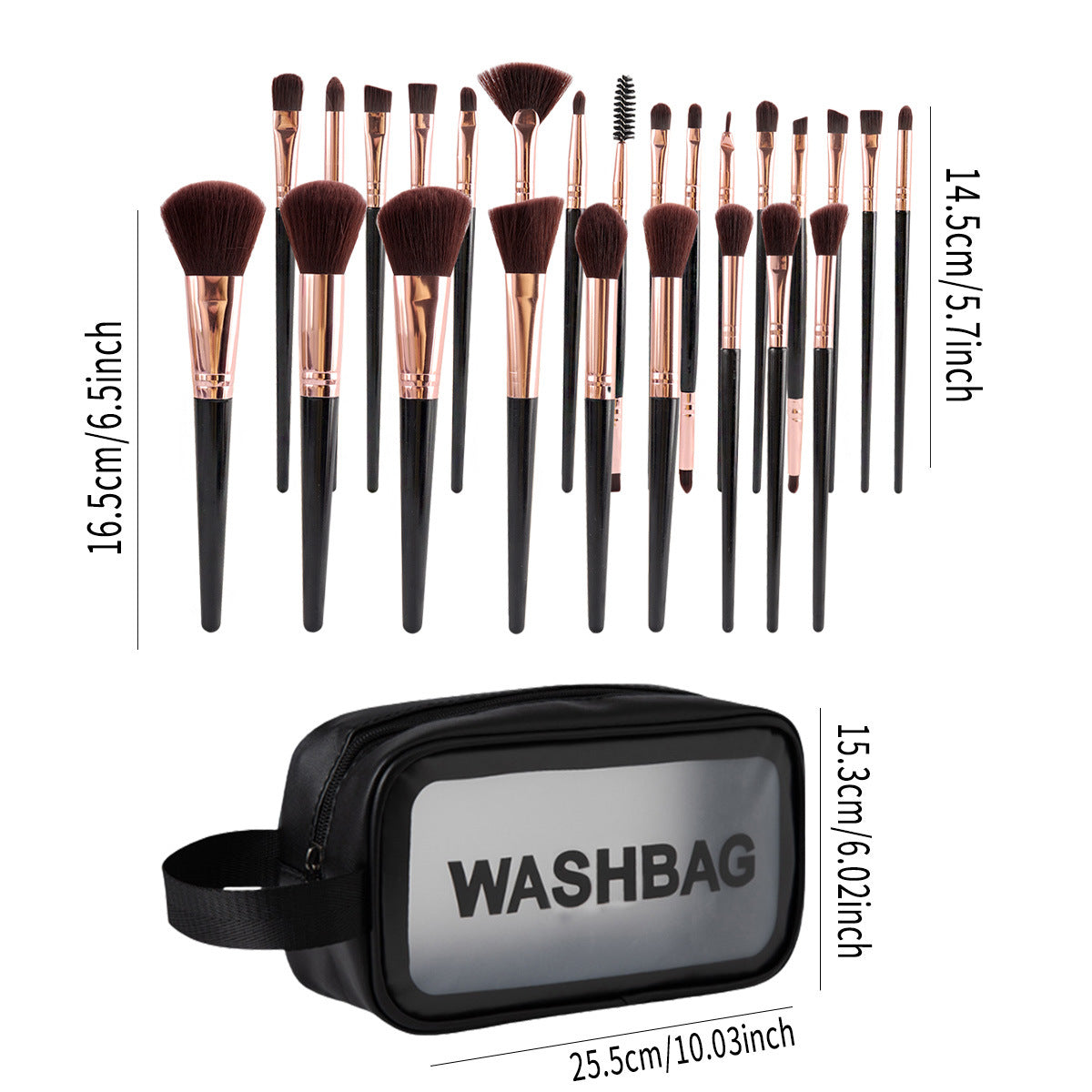 47Pcs Makeup Brushes Powder Puff Cleaning Pad Set with Bag