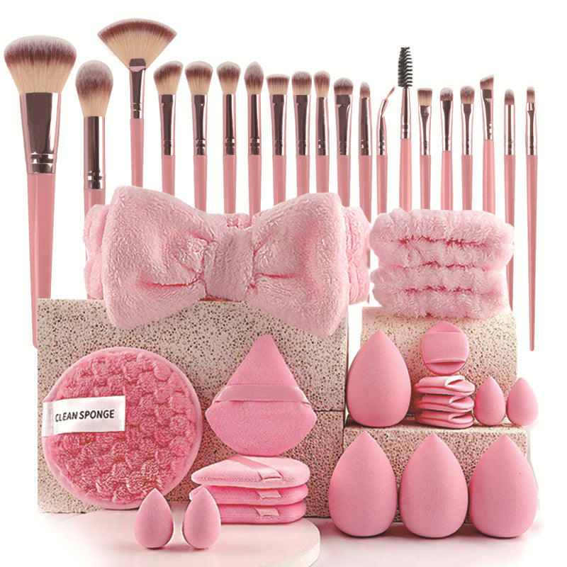 Makeup Brush and Sponges Set Headband Wristbands Skincare