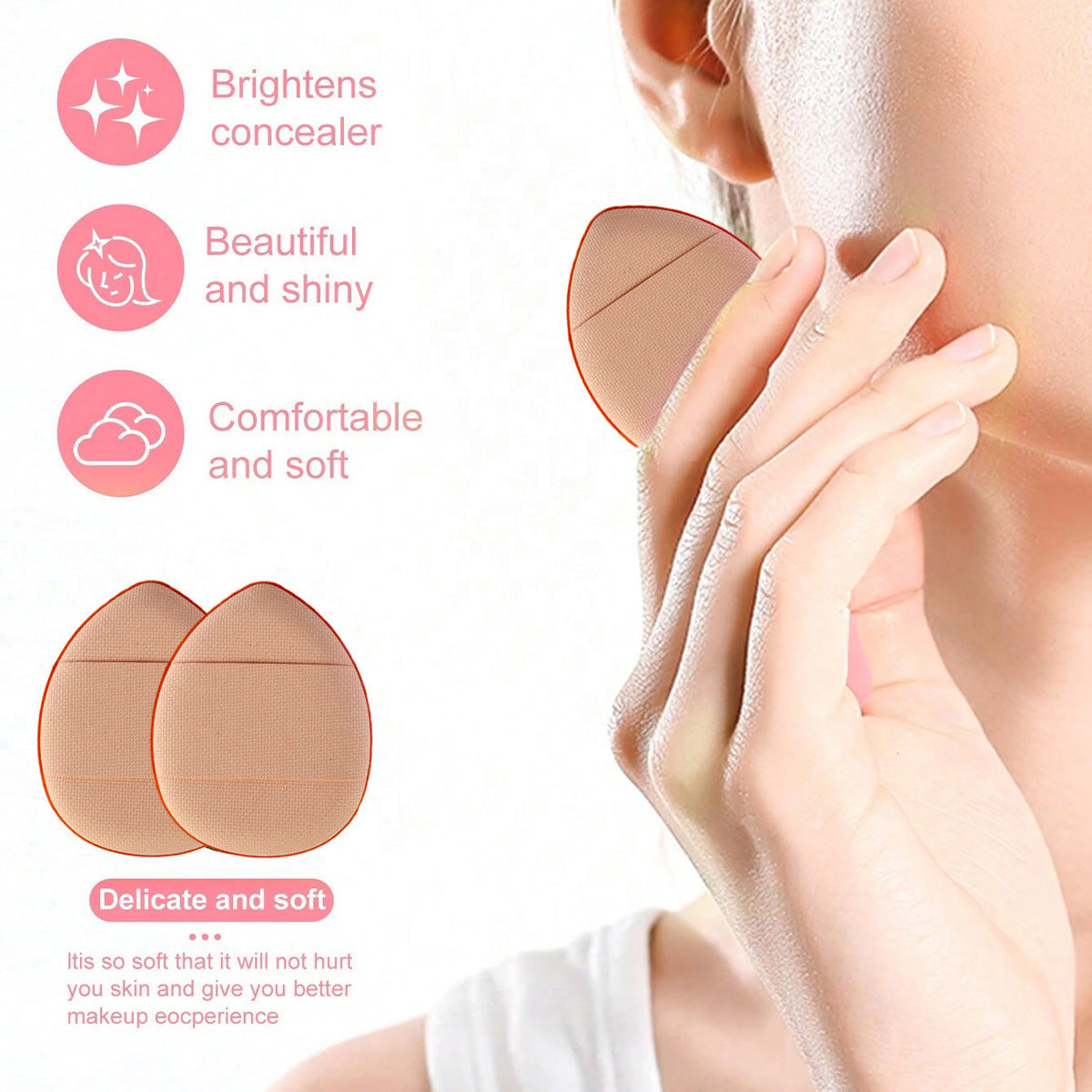 36Pcs Makeup Brushes Powder Puff Cleaning Pad with Bag Set