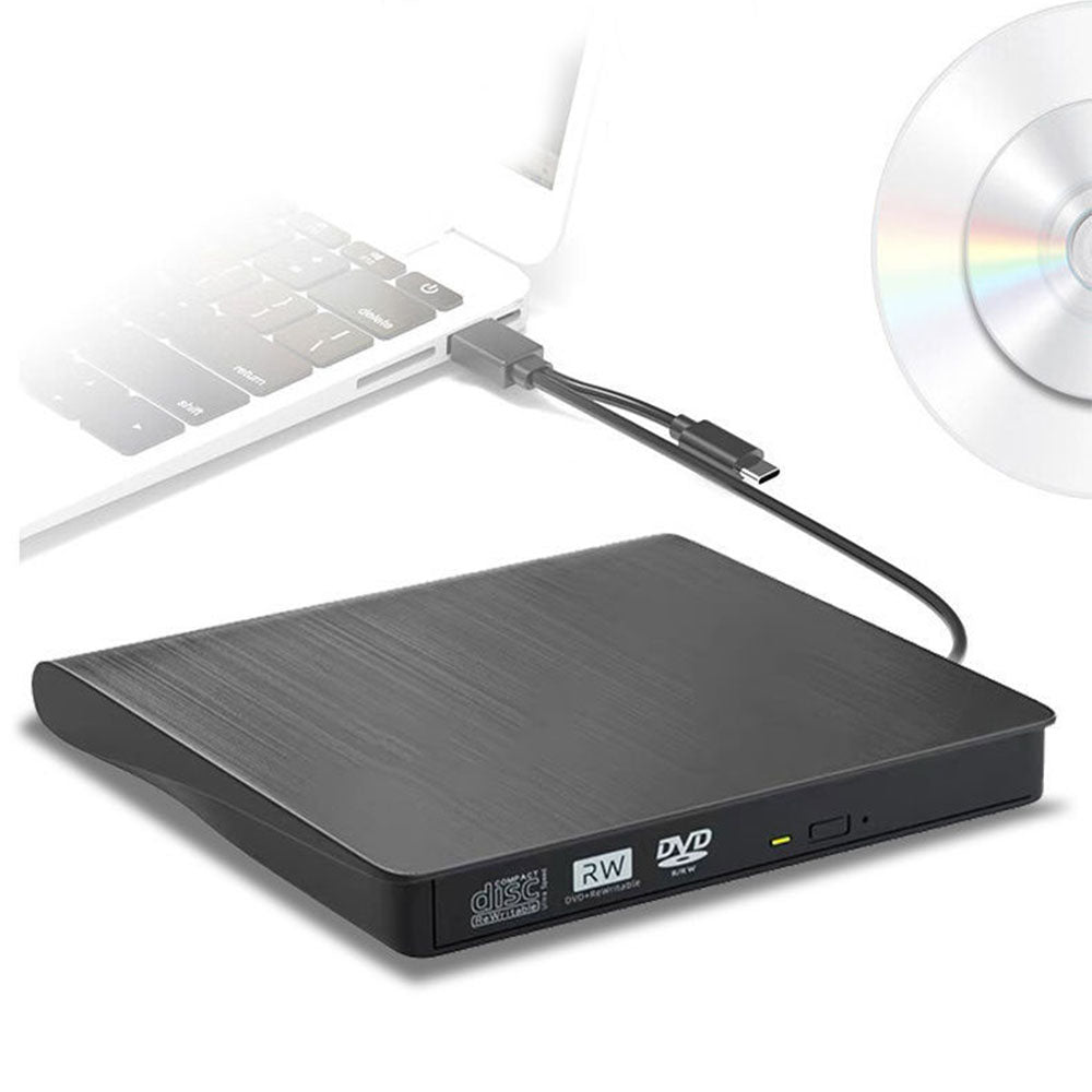 USB 3.0 & Type-C Dual Interface External DVD/CD Drive Burner  Plug & Play