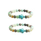 2Pcs Turquoise Turtle Charm Wish Bracelet Friendship Bracelet for Women and Men