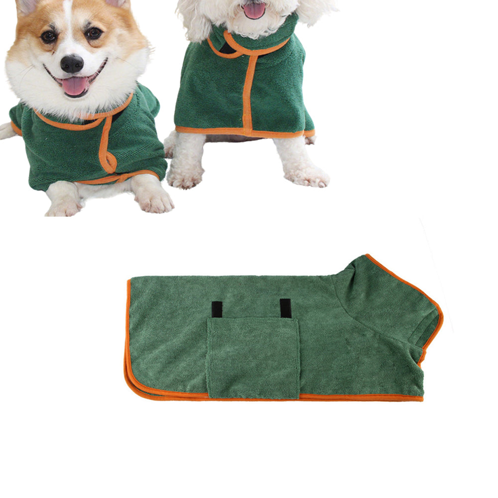 Absorbent Pet Bathrobe Towel-Green