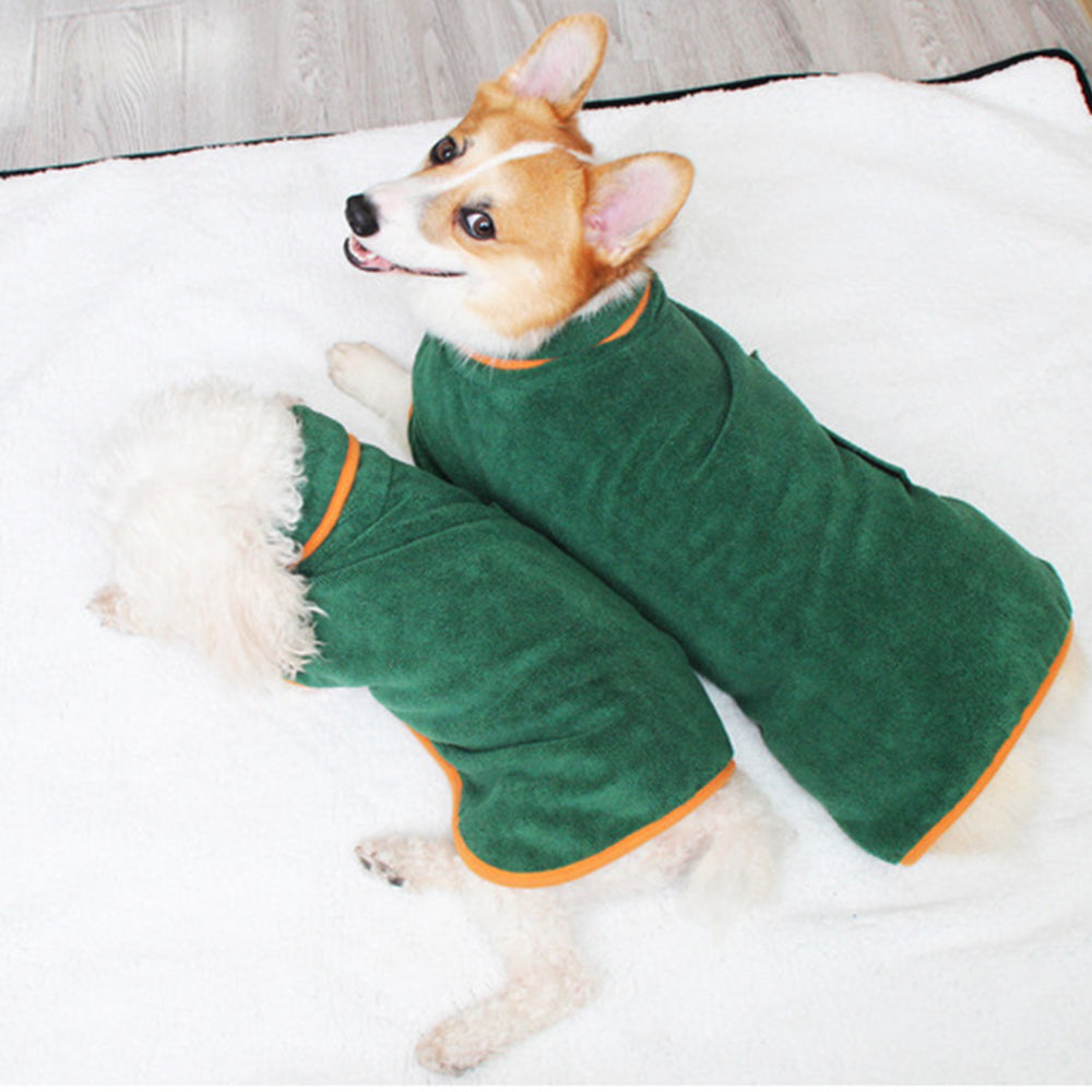 Absorbent Pet Bathrobe Towel-Green