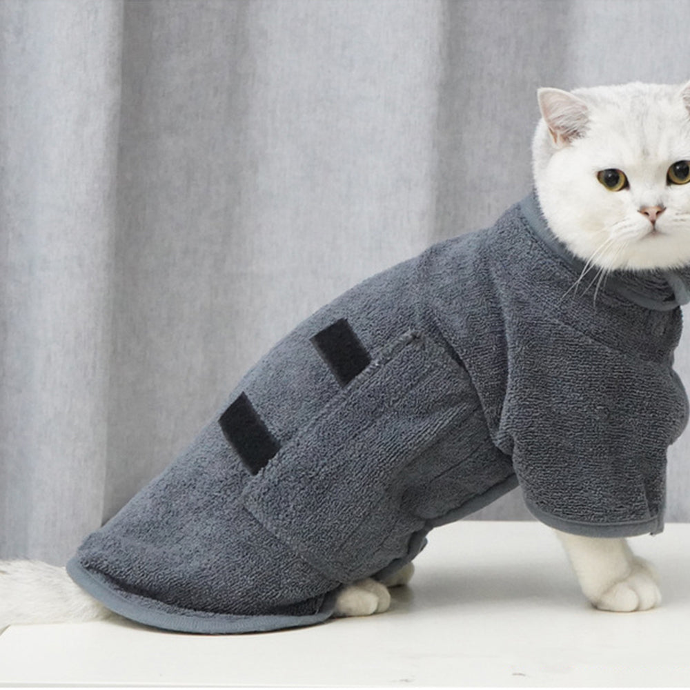 Absorbent Pet Bathrobe Towel-Grey