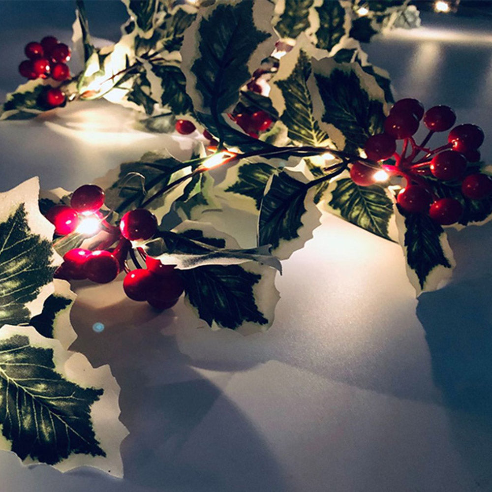 2M 20LEDs Battery Operated Christmas Berry Garland String Light Home Decoration