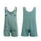 Tie Strap Slant Pocket Jumpsuit-Green