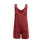 Womens Cotton Short Jumpsuit with Adjustable Straps and Side Pockets