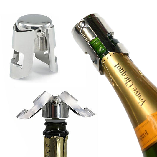 2-Pack Bottle Stoppers Stainless Steel Champagne Sealer Stopper