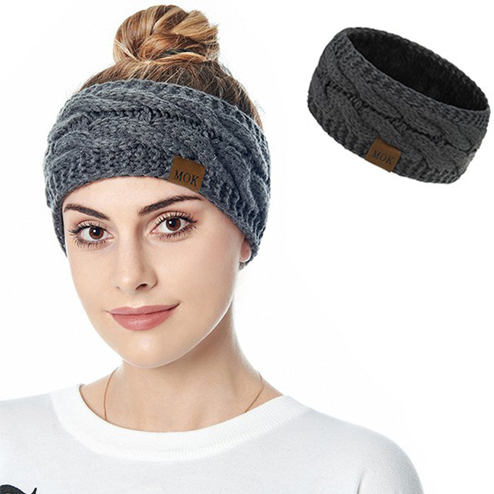 2Pcs Knitted Fleece-Lined Headband